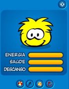 Um antigo cartão de puffle.