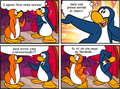 A história em quadrinhos da 450ª edição do Club Penguin News.