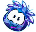 Puffle de Cristal Azul Após pegar seis cristais espalhados pela ilha.