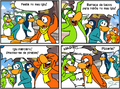 A história em quadrinhos da 430ª edição do Club Penguin News.