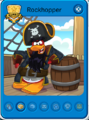 O atual cartão de pinguim do Rockhopper.