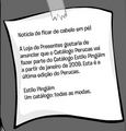 A nota colocada na contracapa do último Perucas.