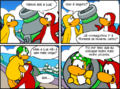 A história em quadrinhos da 445ª edição do Club Penguin News.